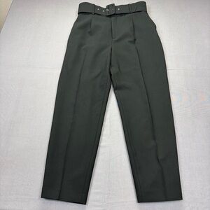Zara Black Belted High Waist Contemporary Office Attire Slacks Size M